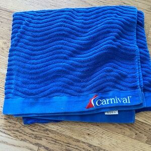 Carnival Heavy 100% Cotton 34"x60" Blue Wave Swim Coverup Towel BEACH CRUISE GUC